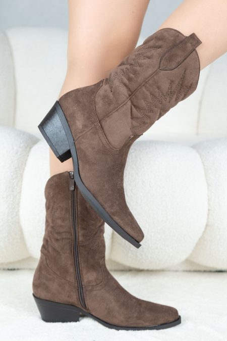 Botki western Czekoladowe - Miravellea 1