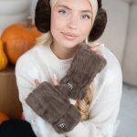 Eleganckie rękawiczki jednopalczaste Czekoladowy – Glavisse 3