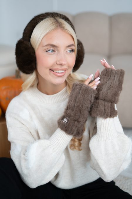 Eleganckie rękawiczki jednopalczaste Czekoladowy – Glavisse 1