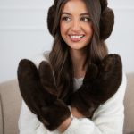 Rękawiczki futrzane z jednym palcem Czekoladowy – Furynne 2