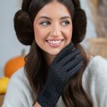 Eleganckie rękawiczki damskie Czarny – Velissea 1