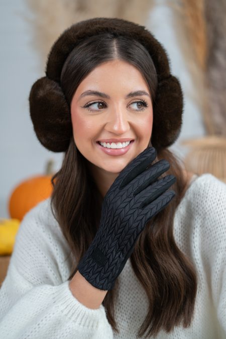 Eleganckie rękawiczki damskie Czarny – Velissea 1