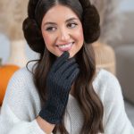 Eleganckie rękawiczki damskie Czarny – Velissea 4