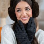 Eleganckie rękawiczki damskie Czarny – Velissea 2