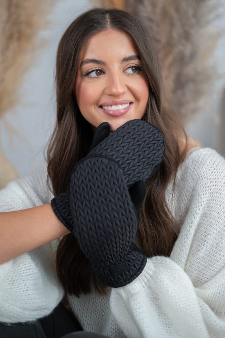 Rękawiczki jednopalczaste damskie Czarny – Monivra 1