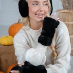 Rękawiczki futrzane miś Czarny – Mishora 4