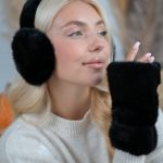 Rękawiczki futrzane miś Czarny – Mishora 3