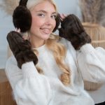 Rękawiczki futrzane miś Czekoladowy – Mishora 3