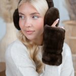 Rękawiczki futrzane miś Czekoladowy – Mishora 1