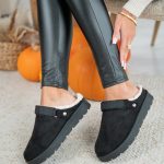 Klapki mule ocieplane Czarny – Melyssa 4