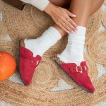 Klapki chodaki z futerkiem Bordowy – Florynne 2