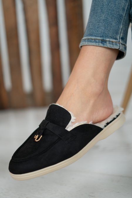 Loafersy z odkrytą piętą Czarny – Mirayne 1