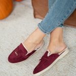 Loafersy z odkrytą piętą Bordowy – Mirayne 4