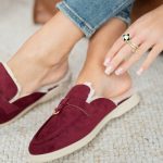 Loafersy z odkrytą piętą Bordowy – Mirayne 3