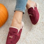 Loafersy z odkrytą piętą Bordowy – Mirayne 1