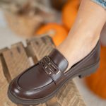 Eleganckie mokasyny na traperze Czekoladowy – Formira 4