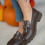 Eleganckie mokasyny na traperze Czekoladowy – Formira 1