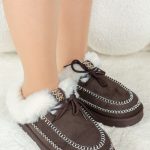 Wsuwane buty z futerkiem Czekoladowe - Elyssira 5