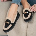 Mokasyny z barankiem Czarny – Belvoria 3