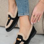 Mokasyny z barankiem Czarny – Belvoria 4