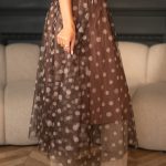 Spódnica tiulowa ze złotą gumką Czekoladowy – Zolivra 2