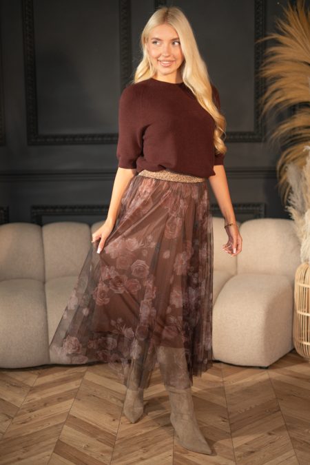 Spódnica tiulowa ze złotą gumką Biały – Zolivra 1