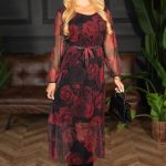 Sukienka tiulowa z paskiem i zwiewnymi rękawami Czarny – Feyrissea 3