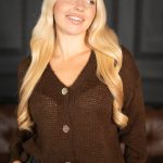 Sweter rozpinany w serek Czekoladowy – Orlissea 8