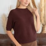 Sweter z rękawem 3/4 Czekoladowy – Zerissa 2