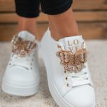 Sneakersy z motylami Biały – Papivra 3