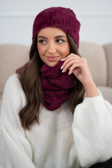 Czapka damska alpaka Bordowy – Alvoria 1