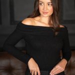 Sweter hiszpanka prążkowany Czarny – Solivra 2