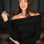 Sweter hiszpanka prążkowany Czarny – Solivra 3