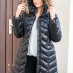 Kurtka błyszcząca z futrem naturalnym Czarny – Lustriva 1