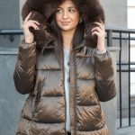 Błyszcząca kurtka pikowana Czekoladowy – Glorivra 7