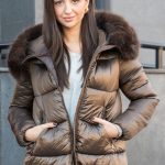 Błyszcząca kurtka pikowana Czekoladowy – Glorivra 5