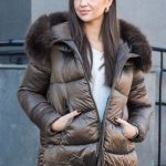 Błyszcząca kurtka pikowana Czekoladowy – Glorivra 6