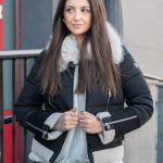 Kurtka z futrzanym kapturem Czarny – Evralyn 1