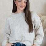 Gładki sweter damski Beżowy – Silvora 2