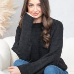 Gładki sweter damski Czarny – Silvora 6