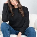 Gładki sweter damski Czarny – Silvora 5