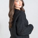 Gładki sweter damski Czarny – Silvora 3