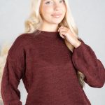 Gładki sweter damski Bordowy – Silvora 3