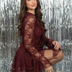 Kombinezon koronkowy z dekoltem w serek Bordowy – Lacynne 6