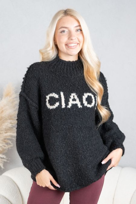 Sweter boucle CIAO! Czarny – Cialisse 1