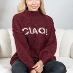 Sweter boucle CIAO! Bordowy – Cialisse 4