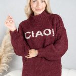 Sweter boucle CIAO! Bordowy – Cialisse 2