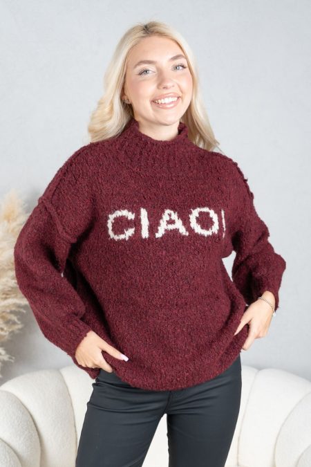 Sweter boucle CIAO! Bordowy – Cialisse 1