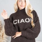 Sweter boucle CIAO! Czekoladowy – Cialisse 3