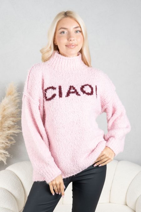 Sweter boucle CIAO! Pudrowy – Cialisse 1